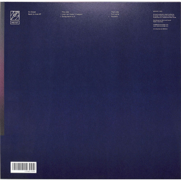 DJ Sneak : Back To Love EP (12", EP, 180)