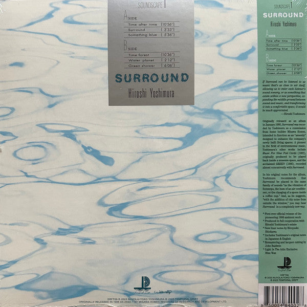 Hiroshi Yoshimura – Soundscape 1: Surround (LP, Blue, Temporal Drift, 2023) Back Cover