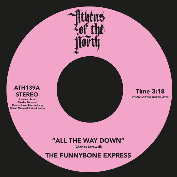 The Funnybone Express – All The Way Down (7", Athens Of The North, 2024) Front Cover