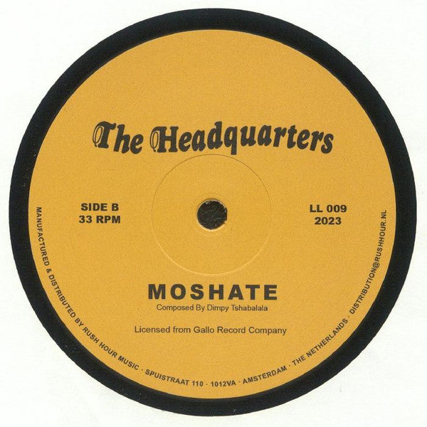 The Headquarters – Sweetie / Moshate (12", Not On Label, 2024) Back Cover