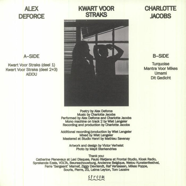 Alex Deforce Charlotte Jacobs – Kwart Voor Straks (LP, Stroom, 2024) Back Cover