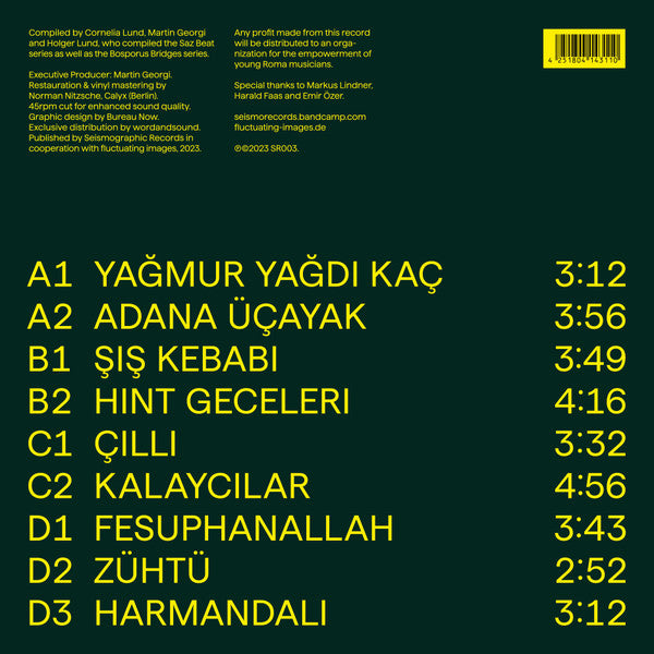 Various – Disco Dances From Turkey (2xLP, Seismographic Records, 2024) Back Cover