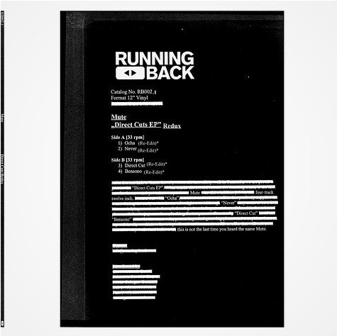 Mute – Direct Cuts (Redux) (Re-Edited By Gerd Janson) (12", Running Back, 2024) Front Cover