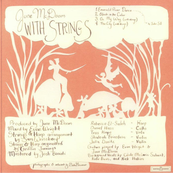 June McDoom – With Strings (12", Crystal Clear, Temporary Residence Limited, 2024) Back Cover