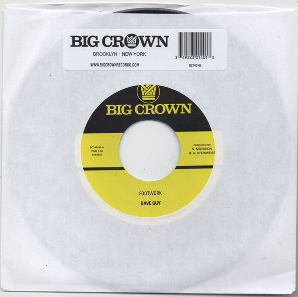 Dave Guy – Footwork (7", Big Crown Records, 2024) Front Cover
