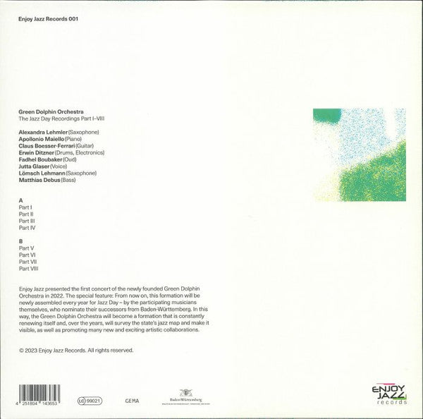 Green Dolphin Orchestra – The Jazz Day Recordings Part I-VIII (LP, Enjoy Jazz Records, 2024) Back Cover