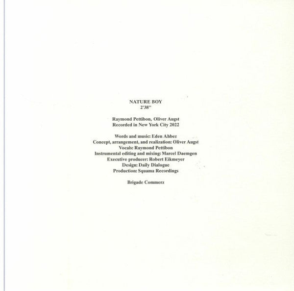 Raymond Pettibon Oliver Augst – Nature Boy (7", Squama, 2024) Back Cover