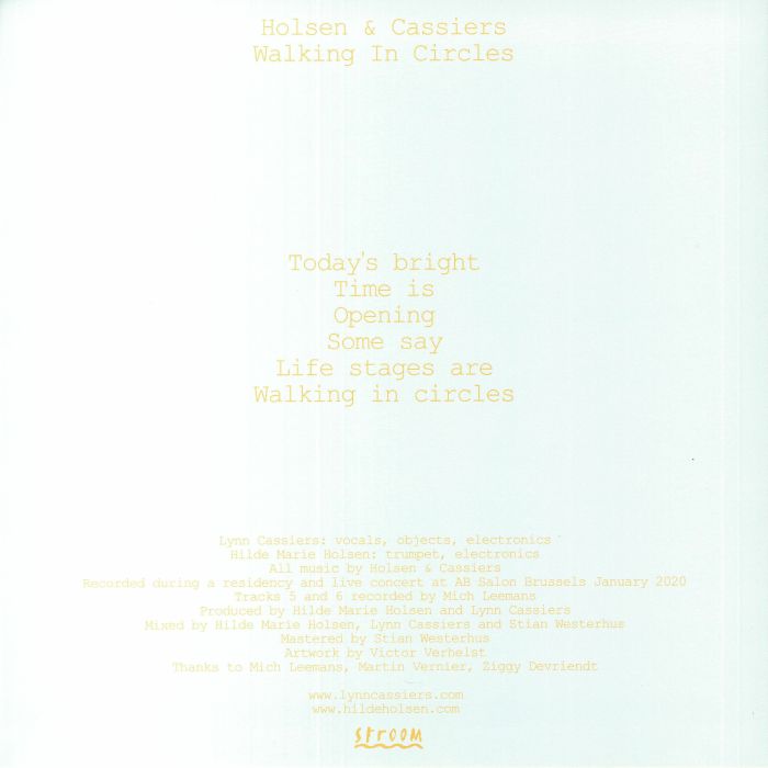 Holsen & Cassiers – Walking In Circles (LP, Stroom, 2023) Back Cover