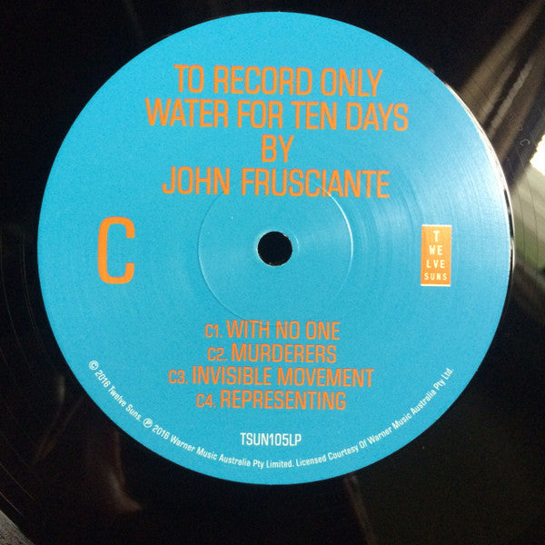 John Frusciante : To Record Only Water For Ten Days (2xLP, Album, Ltd, RE)