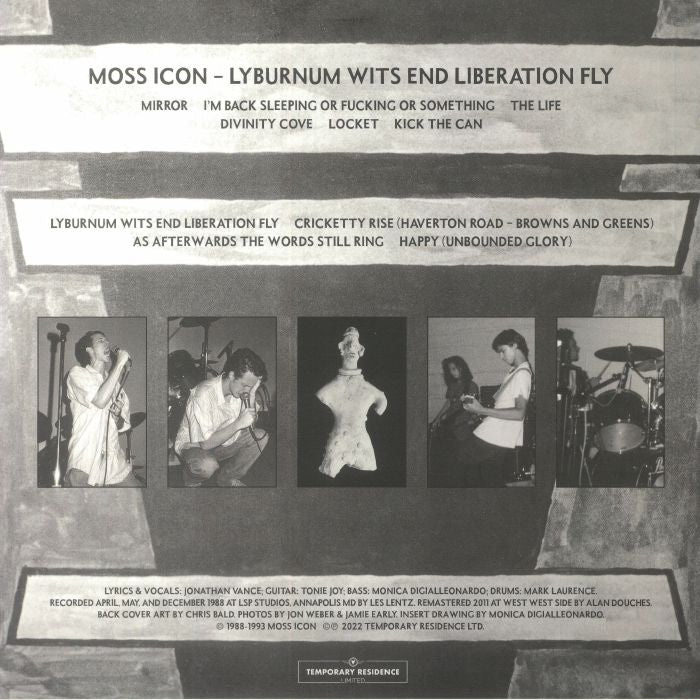 Moss Icon – Lyburnum Wits End Liberation Fly (LP, Clear, Temporary Residence Limited, 2023) Back Cover