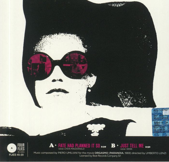 Piero Umiliani – Paranoia (Orgasmo) (7", Four Flies Records, 2020) Back Cover