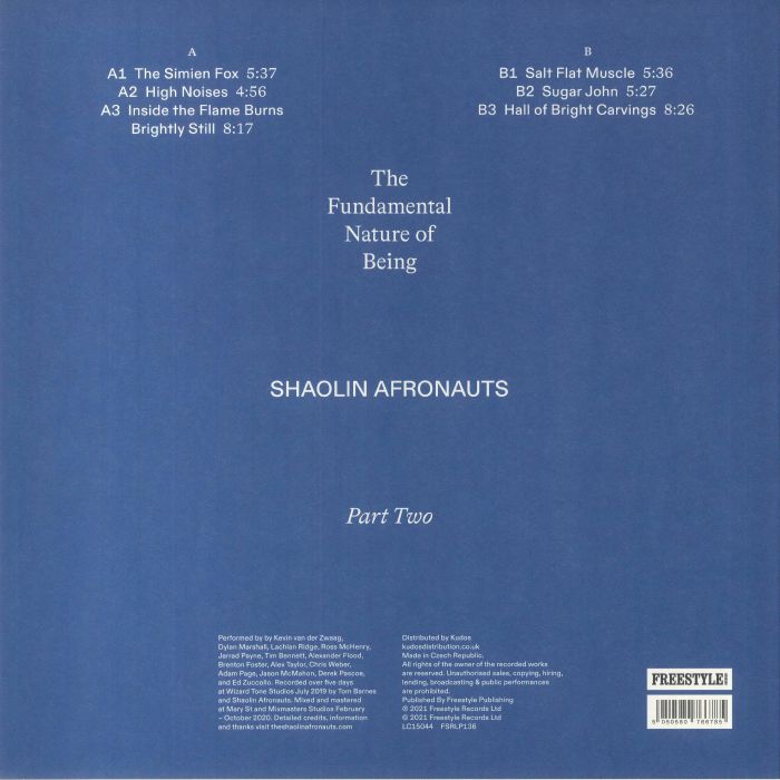 The Shaolin Afronauts – The Fundamental Nature of Being, Part Two (LP, Freestyle Records, 2022) Back Cover