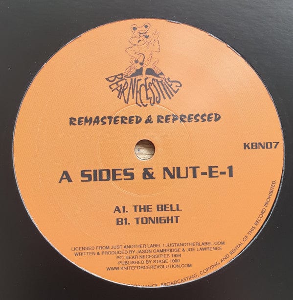 A-Sides NUT-E-1 – The Bell / Tonight (12", Bear Necessities, 2021) Back Cover