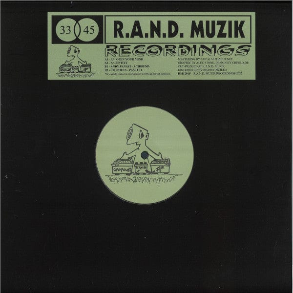 A² Andy Panayi Stopouts – RM12015 (12", R.A.N.D. Muzik Recordings, 2022) Front Cover