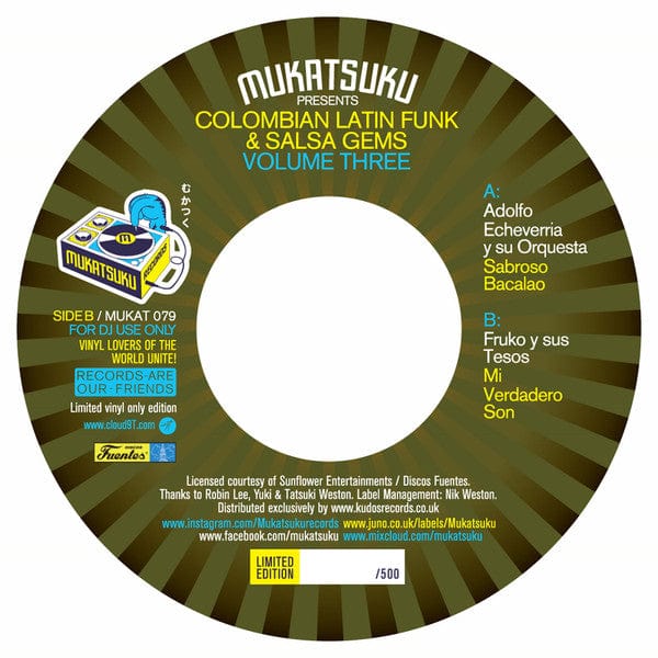 Adolfo Echeverria Y Su Orquesta & Fruko y sus Tesos - Columbia Latin Funk & Salsa Gems Volume 3 on Mukatsuku Records at Further Records