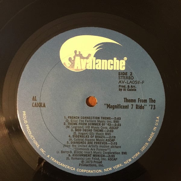 Al Caiola – Theme From The "Magnificent 7 Ride" '73 (LP, Avalanche, 1973) Image 4