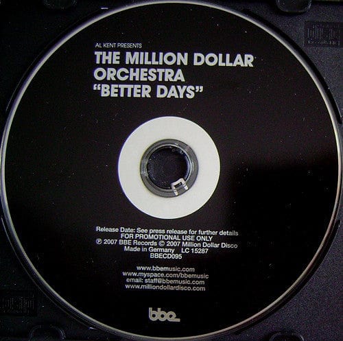 Al Kent The Million Dollar Orchestra – Better Days (CD, BBE, 2007) Image 3