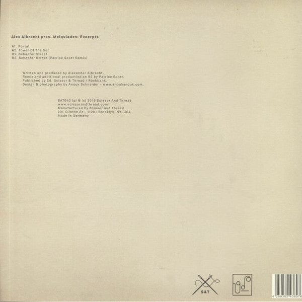 Alex Albrecht Pres. MelquÃades - Excerpts (12", EP) Scissor and Thread