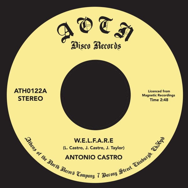 Antonio Castro – W.E.L.F.A.R.E. / Why Can't I Have You (7", Athens Of The North, 2022) Front Cover