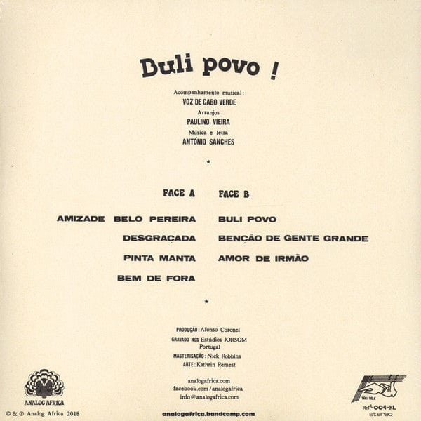 António Sanches – Buli Povo (LP, Gatefold, Analog Africa, 2018) Image 3