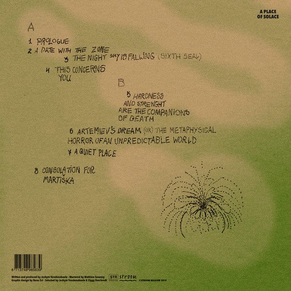 Aponogeton – A Place Of Solace (LP, Stroom, 2019) Back Cover