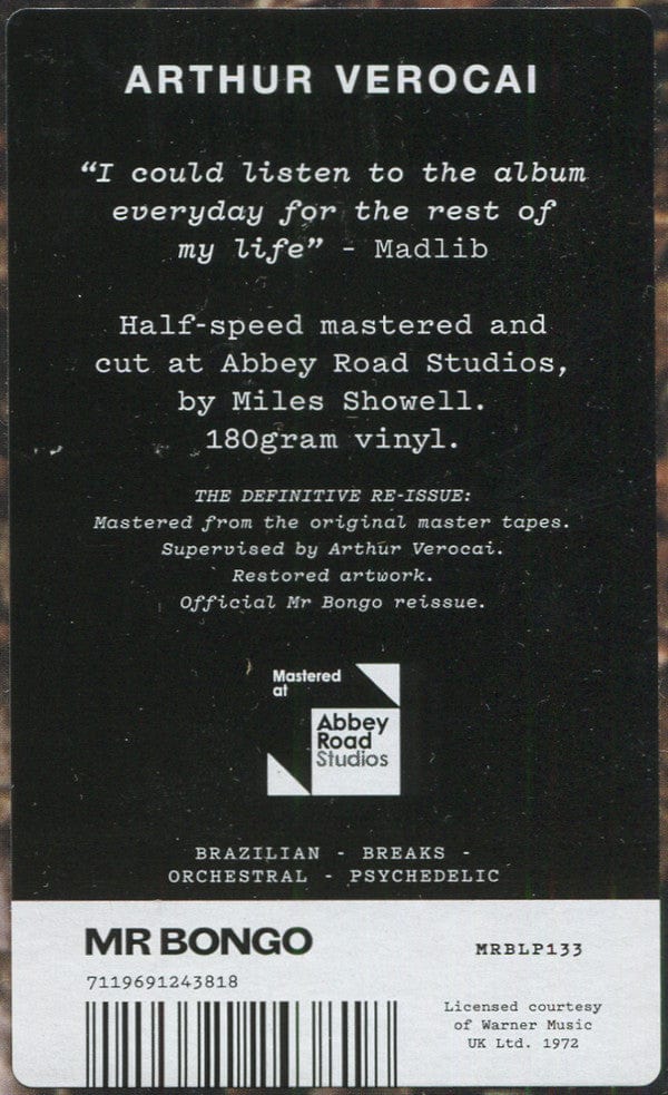 Arthur Verocai – Arthur Verocai (LP, Gatefold, 180g, Half-Speed Master, Mr Bongo, 2018) Image 5