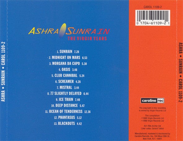 Ashra – Sunrain (The Virgin Years) (CD, Caroline Records, 1996) Image 3