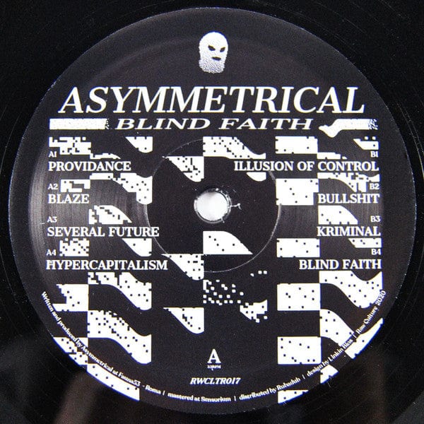 Asymmetrical – Blind Faith (LP, Raw Culture, 2021) Back Cover