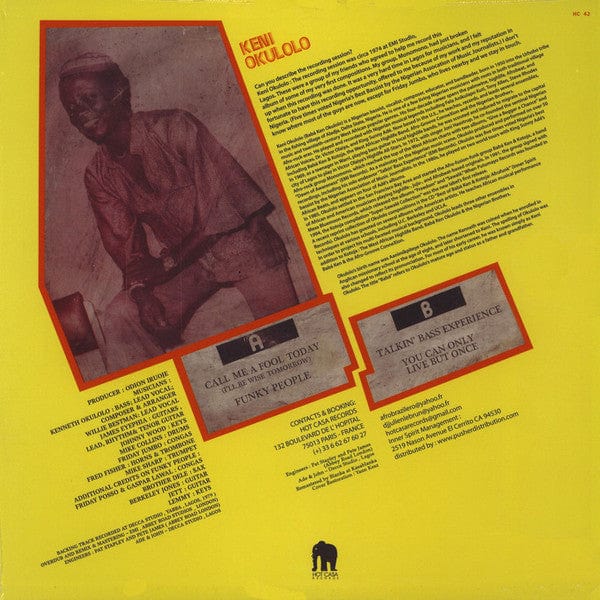 Babá Ken Okulolo - Talkin' Bass Experience (LP) Hot Casa Records Vinyl 3760179353495