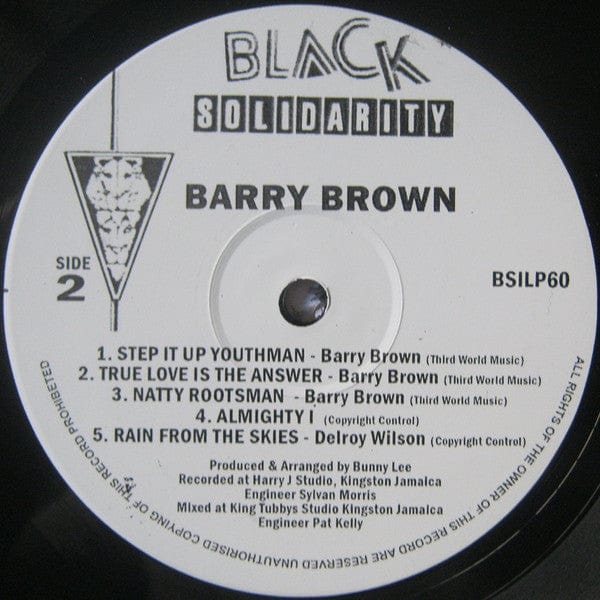 Barry Brown - Step It Up Youthman (LP) Black Solidarity Vinyl 6490351059170