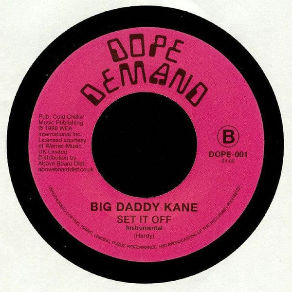 Big Daddy Kane – Set It Off (7", Dope Demand, 2019) Back Cover