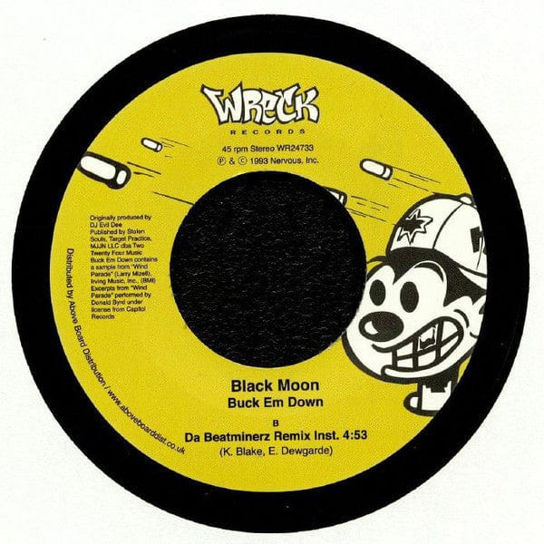 Black Moon – Buck Em Down (Da Beatminerz Remix) (7", Wreck Records, 2019) Back Cover