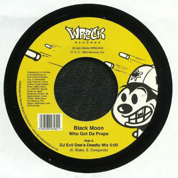 Black Moon – Who Got Da Props (7", Wreck Records, 2018) Back Cover
