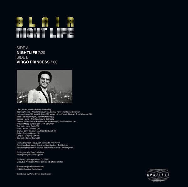 Blair (2) - Nightlife / Virgo Princess (12", RE, RM, Unofficial) Spaziale Recordings