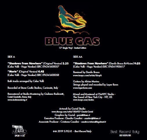 Blue Gas - Shadows From Nowhere (12", Ltd, RE) S.P.Q.R., Best Record Italy