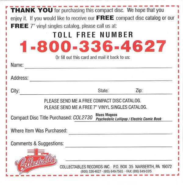 Blues Magoos – Psychedelic Lollipop / Electric Comic Book (CD, Collectables, 1999) Image 5