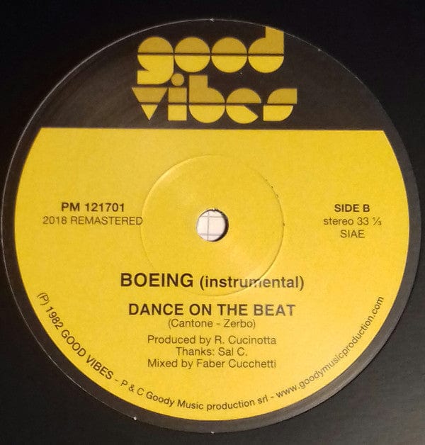 Boeing – Dance On The Beat (12", Good Vibes, 2018) Back Cover