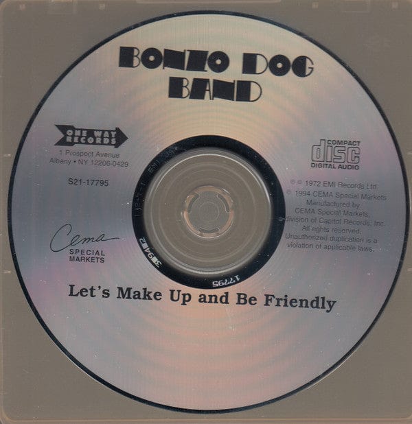 Bonzo Dog Band* - Let's Make Up And Be Friendly (CD) One Way Records (6) CD 724381779521