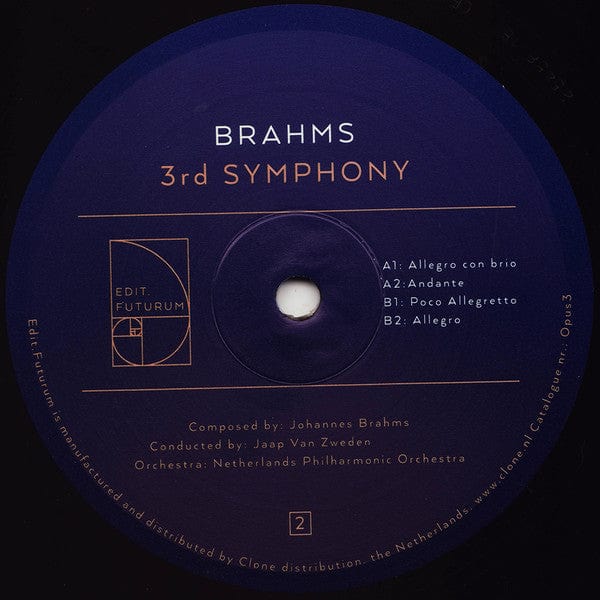 Brahms* - 3rd Symphony (LP) Edit.Futurum Vinyl 8718723121750