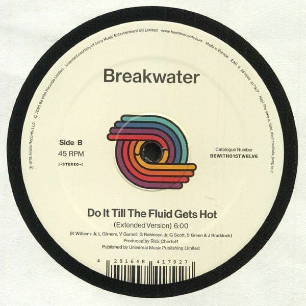 Breakwater - No Limit / Do It Till The Fluid Gets Hot (12") Be With Records Vinyl