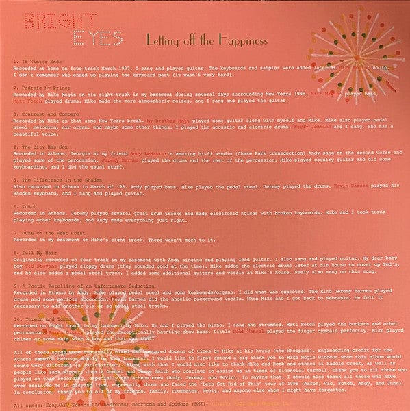Bright Eyes – Letting Off The Happiness (LP, Dead Oceans, 2022) Image 5