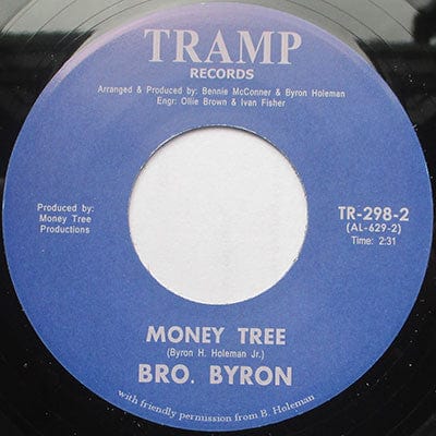 Bro. Byron – Booty Whip / Money Tree (7", Tramp Records, 2022) Back Cover