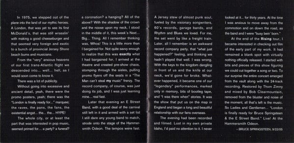Bruce Springsteen & The E Street Band – Hammersmith Odeon, London '75 (2xCD, Columbia, 2006) Image 5