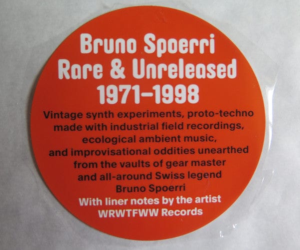 Bruno Spoerri – Rare & Unreleased 1971-1998 (LP, We Release Whatever The Fuck We Want Records, 2018) Image 5