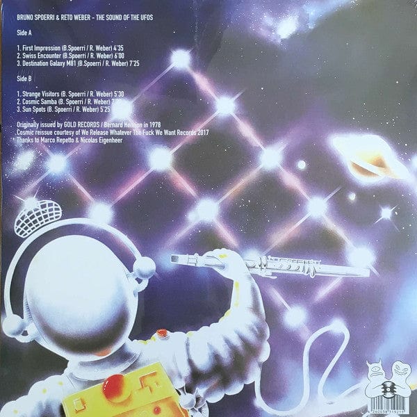 Bruno Spoerri Reto Weber – The Sound Of The UFOs (LP, We Release Whatever The Fuck We Want Records, 2017) Back Cover
