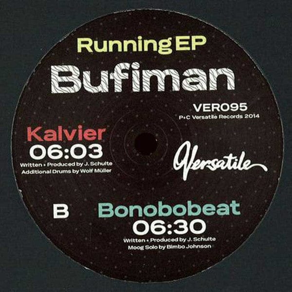 Bufiman – Running EP (12", Versatile Records, 2014) Back Cover