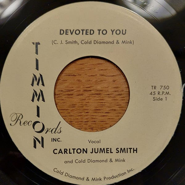 C.J. Smith Cold Diamond & Mink – Devoted To You (7", Timmion Records, 2022) Front Cover