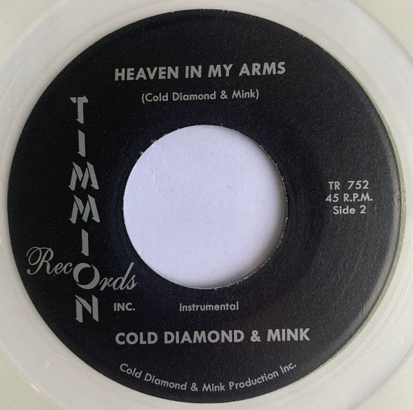 C.J. Smith Cold Diamond & Mink – Heaven In My Arms (7", Clear vinyl, Timmion Records, 2022) Back Cover