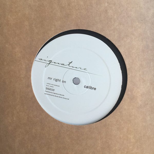 Calibre – Carry Me Away / Mr Right On (12", Signature Records, 2019) Back Cover