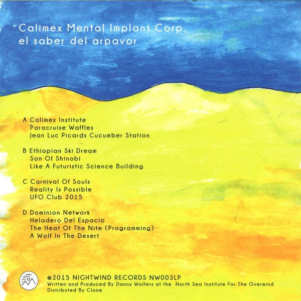 Calimex Mental Implant Corp. – El Saber Del Arpavor (2xLP, Nightwind Records, 2015) Back Cover